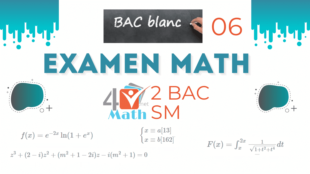Examen National Math Bac 2 SM 2021 Math math bac2 bac 2 math Sp Examen National math science physique fonction complexes suite numérique équation différentielle
